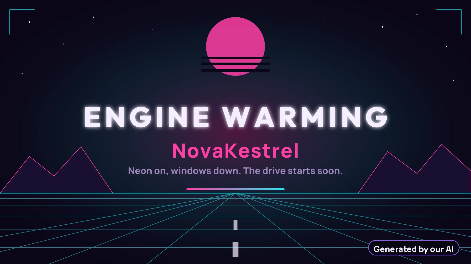 Starting soon screen designed by our AI for a sample channel