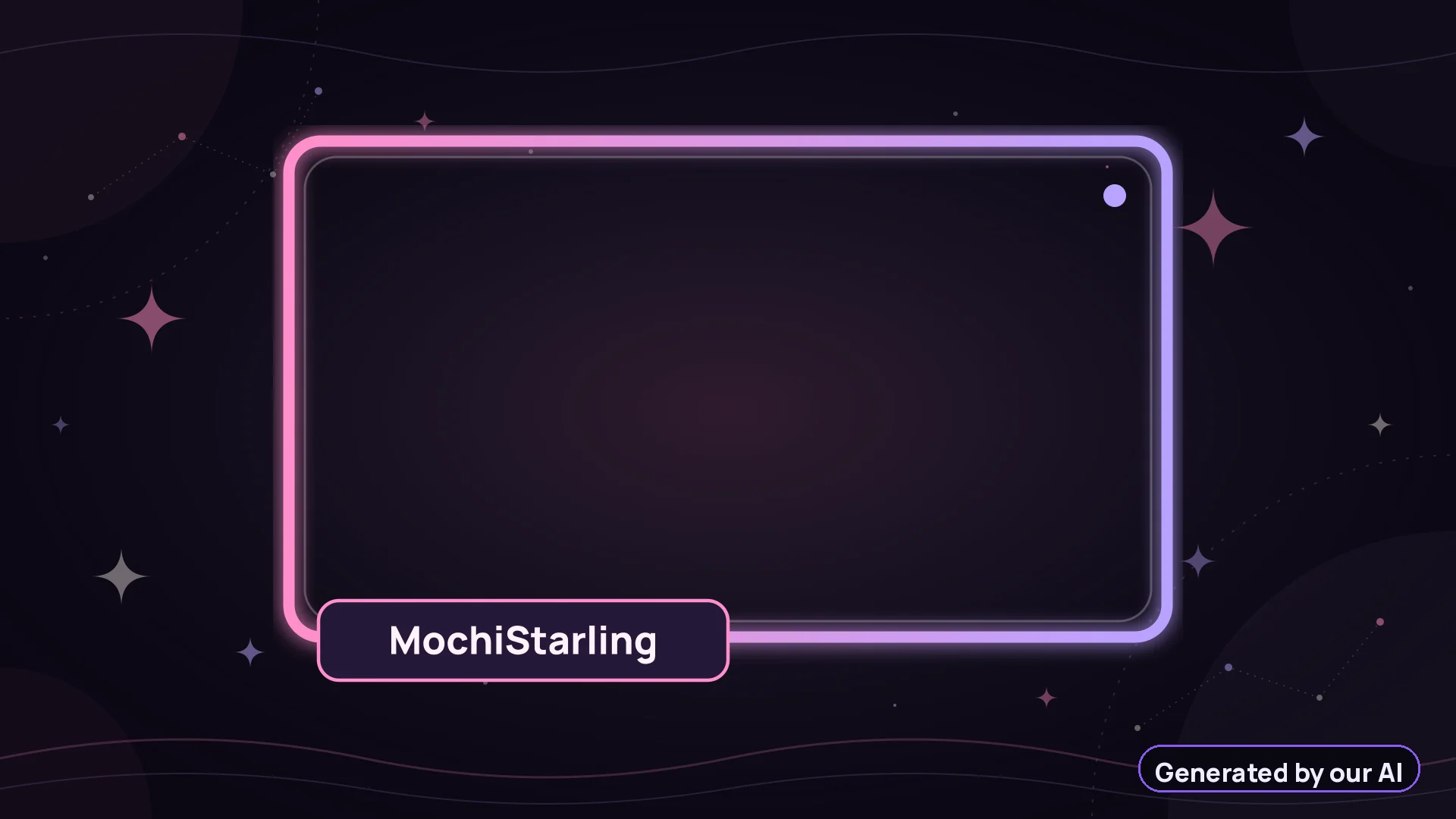 Avatar frame designed by our AI for the sample VTuber channel MochiStarling, transparent in the middle
